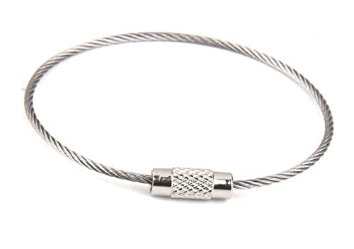 Kidultz (24 Pieces Wire Rope[1.5mm thickness*170mm long] Key Ring cables Stainless Steel Pendant Circle EDC Tool Key Holder Loops for Outdoor, Hiking, Hanging Luggage Tags, Keys and ID Tag Keepers - Image 1