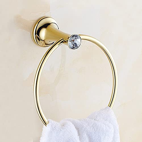 24x7 eMall Gold Towel Ring Golden Victorian Round Towel Hanger for Bathroom and Kitchen, Stainless Steel. - Image 4