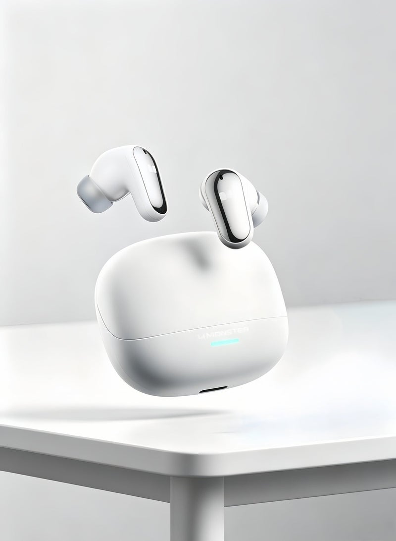 Monster In-Ear Wireless Earbuds – Bluetooth 5.0, Smart Touch Control, Instant Pop-Up Pairing with Replacement Silicone Eartips (Standard Version - White) White - Image 3