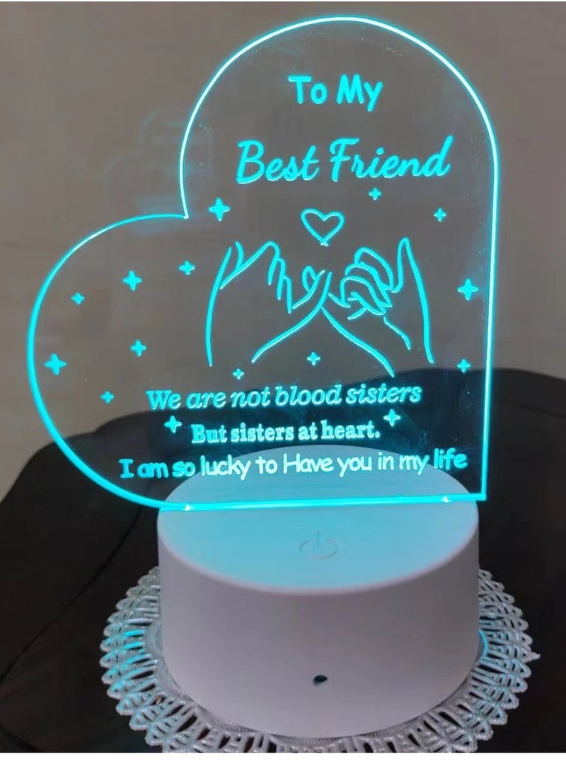 RARELY - Color Gradient Best Friend Birthday Gifts Friendship Gifts Acrylic Night Light - Image 1