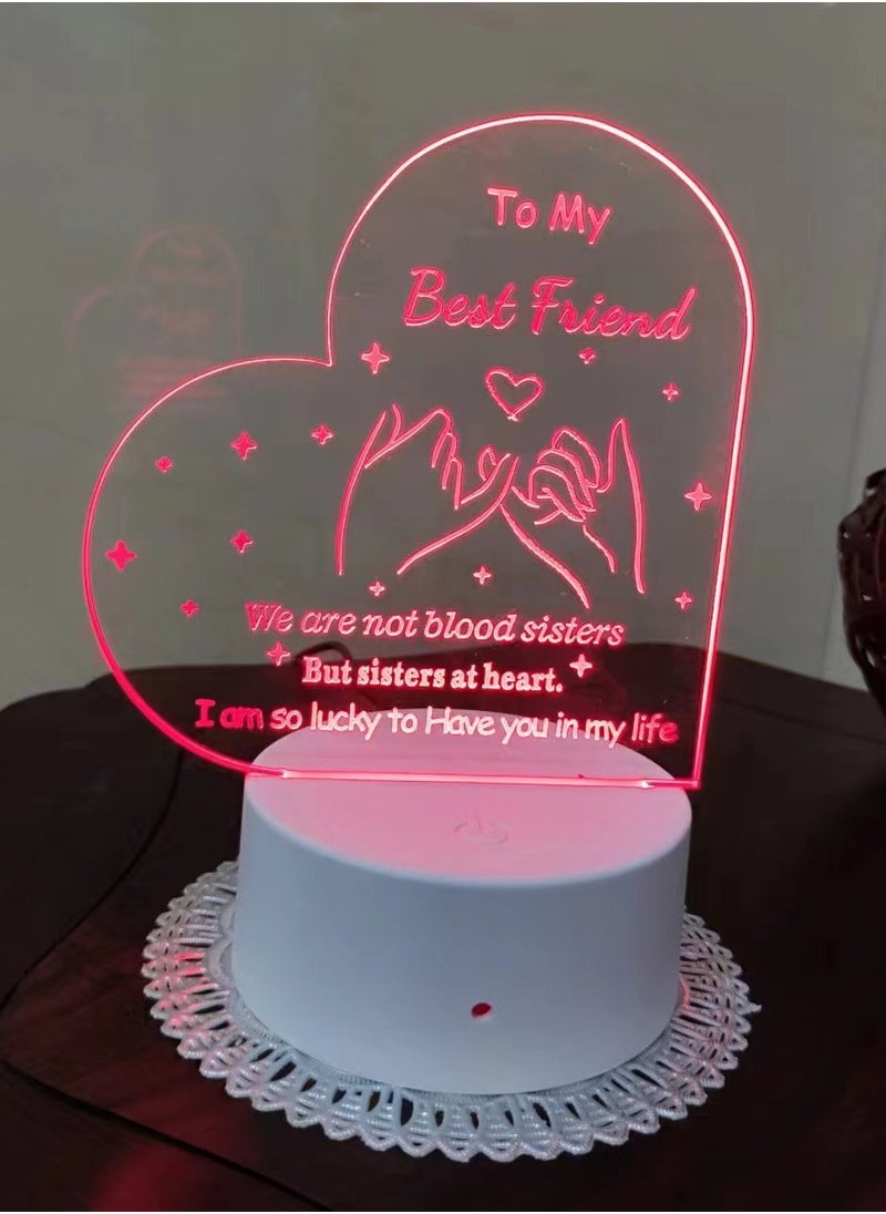 RARELY - Color Gradient Best Friend Birthday Gifts Friendship Gifts Acrylic Night Light - Image 1