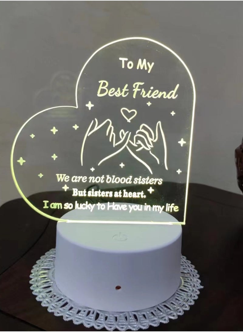 RARELY - Color Gradient Best Friend Birthday Gifts Friendship Gifts Acrylic Night Light - Image 1