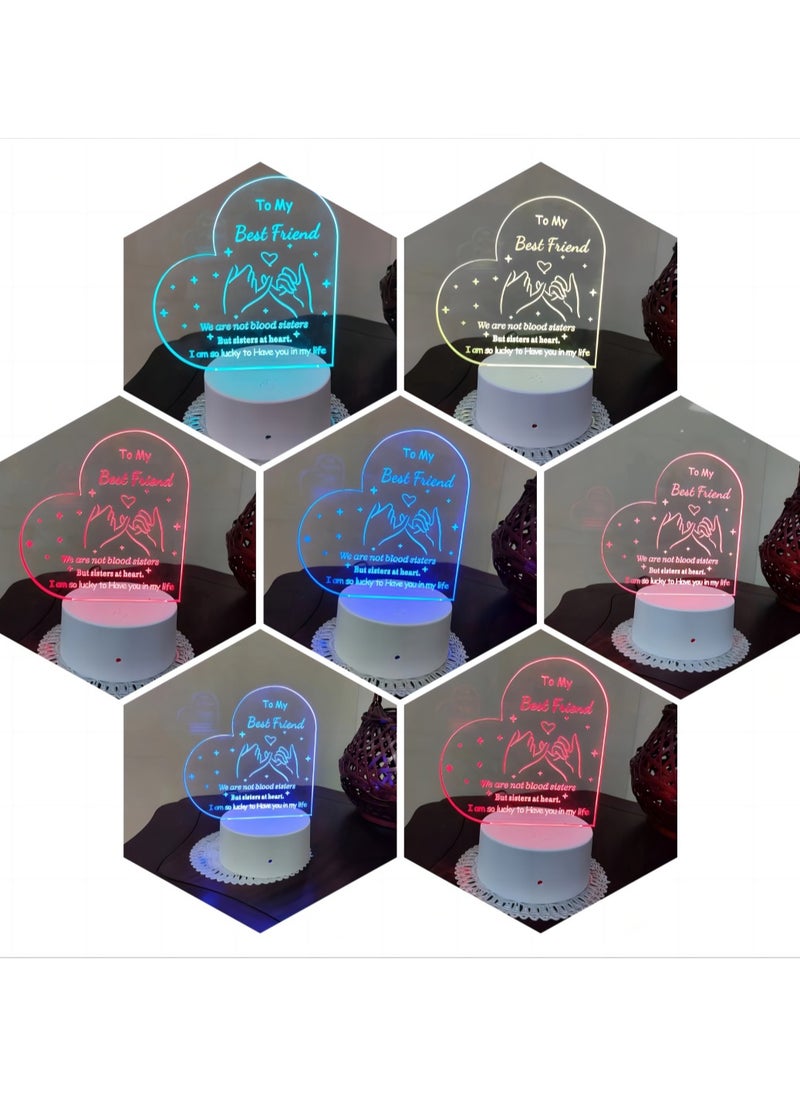 RARELY - Color Gradient Best Friend Birthday Gifts Friendship Gifts Acrylic Night Light - Image 1