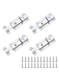 SYOSI 4 Inch Door Locks PCS Garden Gate Stainless Steel Latches Bolt Lock Latch Barrel Sliding with Padlock Hole for Wooden Gates Shed  - Image 1