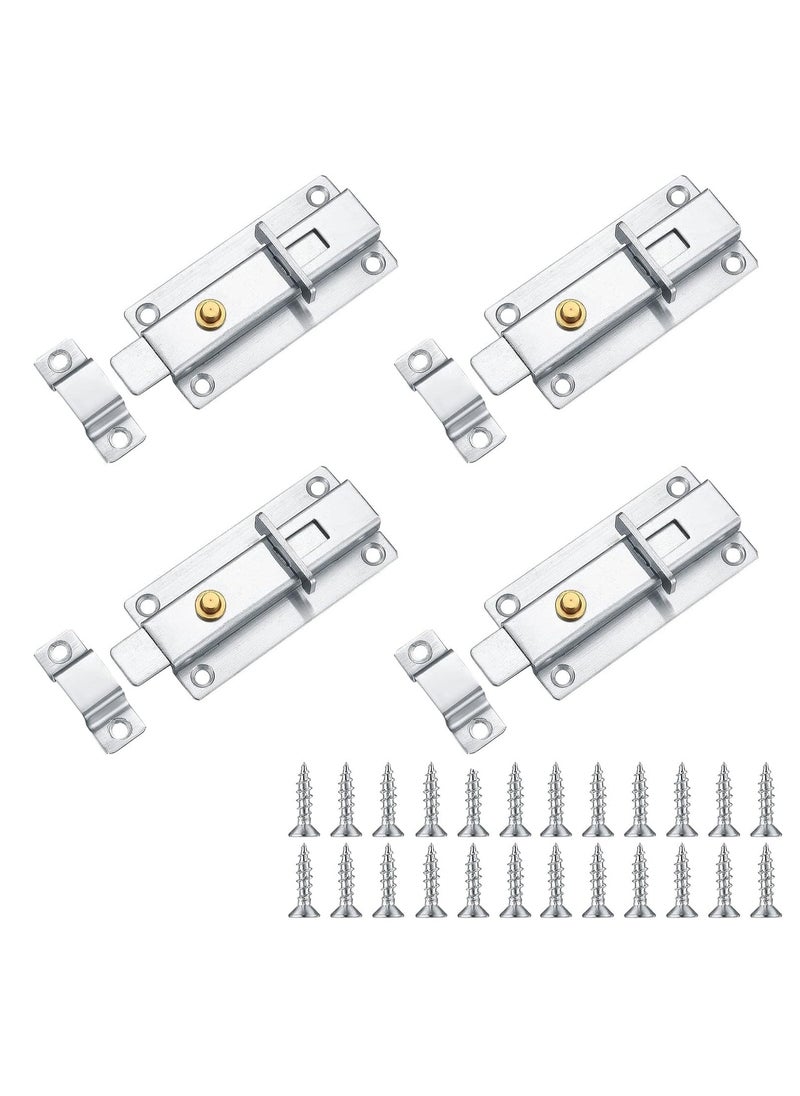 SYOSI 4 Inch Door Locks PCS Garden Gate Stainless Steel Latches Bolt Lock Latch Barrel Sliding with Padlock Hole for Wooden Gates Shed  - Image 1