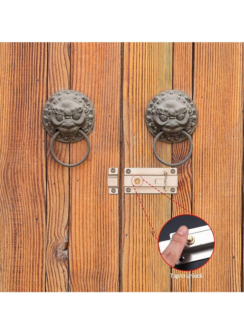 SYOSI 4 Inch Door Locks PCS Garden Gate Stainless Steel Latches Bolt Lock Latch Barrel Sliding with Padlock Hole for Wooden Gates Shed  - Image 5