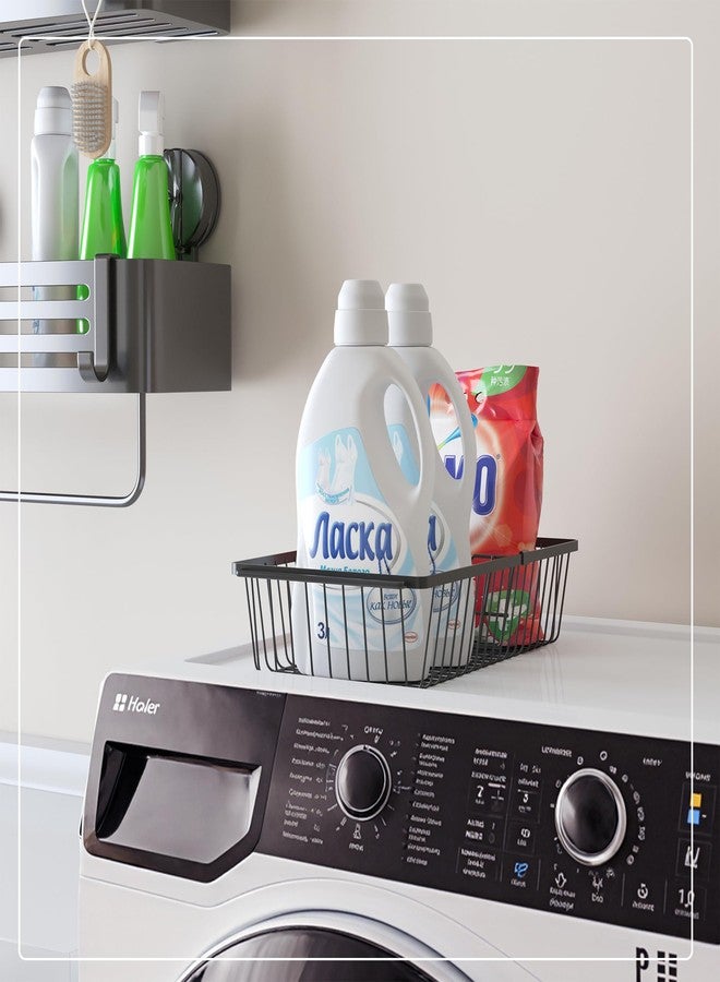 WILDMOS 【2 PACK】Wire Baskets for Organizing,14-Inch Metal Basket Movable Partition,Wire Baskets for Pantry&Kitchen, bathroom, cabinets, tabletop, etc - Image 5