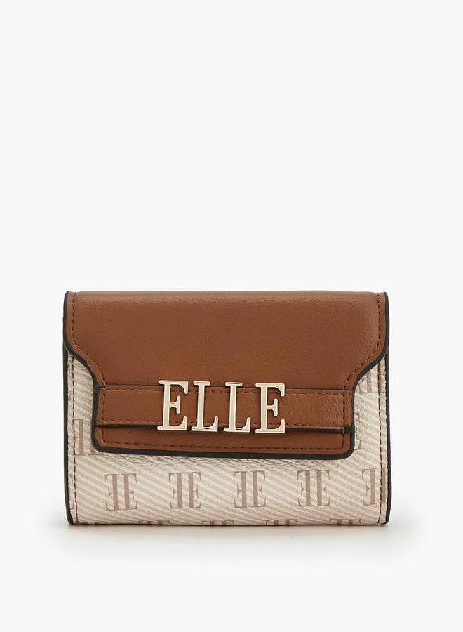 Elle Monogram Wallet With Magnetic Snap Closure
