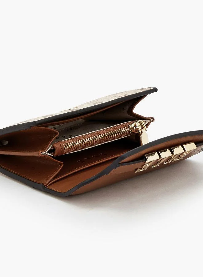 Elle TAN Monogram Wallet With Magnetic Snap Closure for Women | Best Price UAE