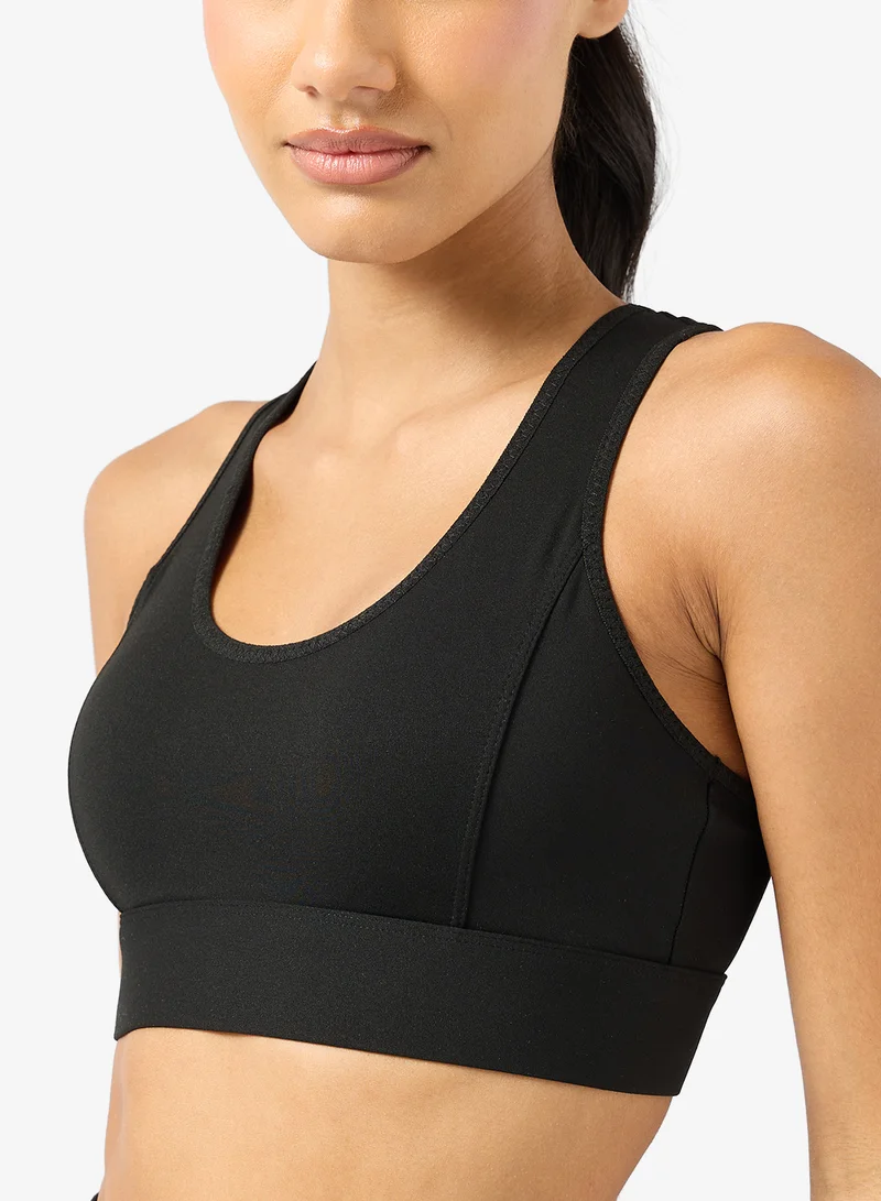 FRWD  Mesh Detail Sports Bra with Back Clasp for Women | Best Price UAE