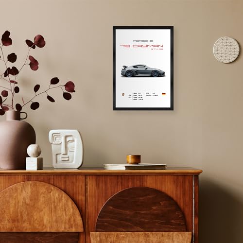 CodersParadise engineered wood Porsche 718 Cayman Wall Poster Frames|Aesthetic A4 Poster Frames For Home, Living Room, Bedroom and Office|Wall Frames Artworks|Hanging Theme Posters - Image 5