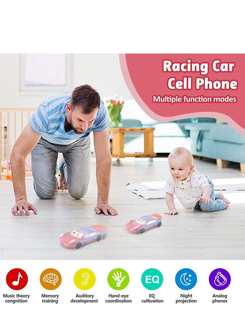 SYOSI - Baby Cell Phone Toy for 1 Year Old Boy, Multi-Function Car Toy with Music Star Projector Kids Pretend Phone for Learn Call Chat Early Education Phone Toy - Image 1
