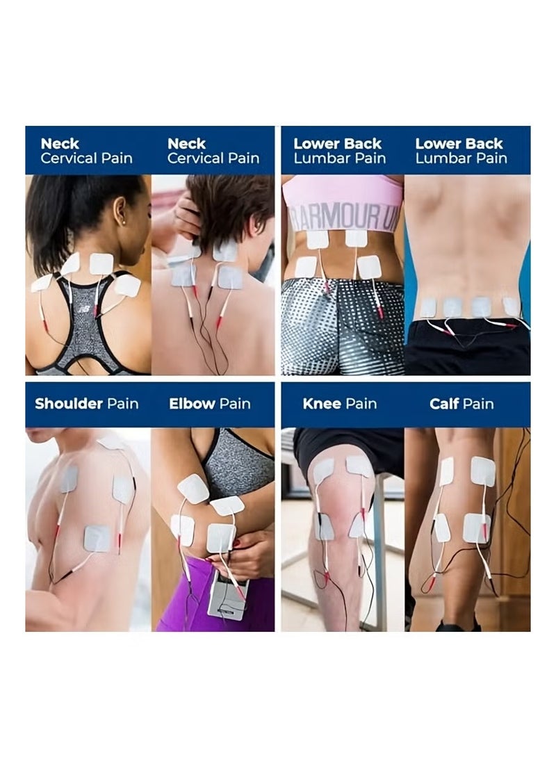 MAUSTOR 48 Modes EMS TENS MASS Machine with 8 TENS Pads, Rechargeable Tens Unit Muscle Stimulator, Meridian Massage Instrument, Pain Relief for Back Neck and Shoulders, Muscle Relaxer, Stim Machine, Electrotherapy - Image 4