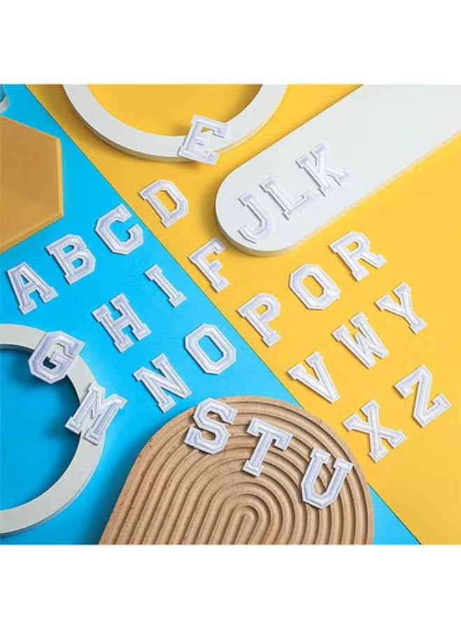 fantasize Alphabet Applique Patches,  52 Pieces Iron on Letter Patches Patch A-Z Letter Repair Patches, for Hats, Shirts, Shoes, Jeans, Bags (White) - Image 5