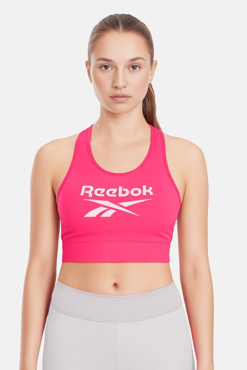 Reebok Women Plus Size Non Padded Training Sports Bra, Pink - Image 1