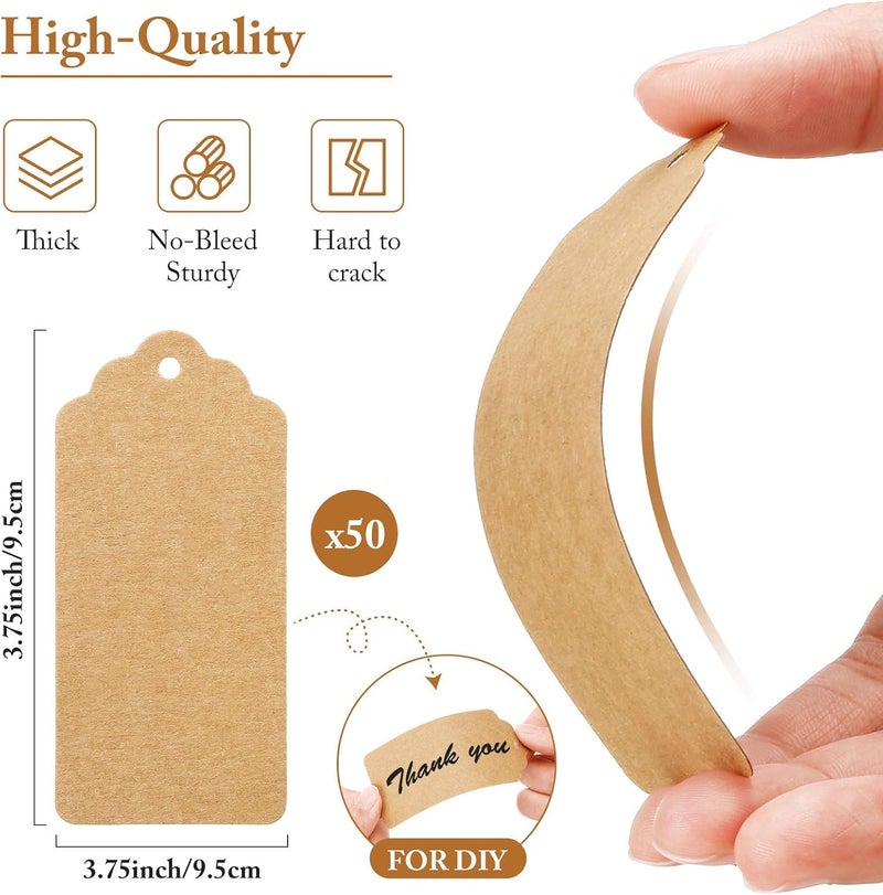 Shappy 3 Rolls 492 Feet Raffia Paper Ribbon for Gift Wrapping Raffia Twine with 50 Pieces Kraft Paper Tags for Halloween Christmas Craft DIY Wrapping(Red, Green, Natural) - Image 3