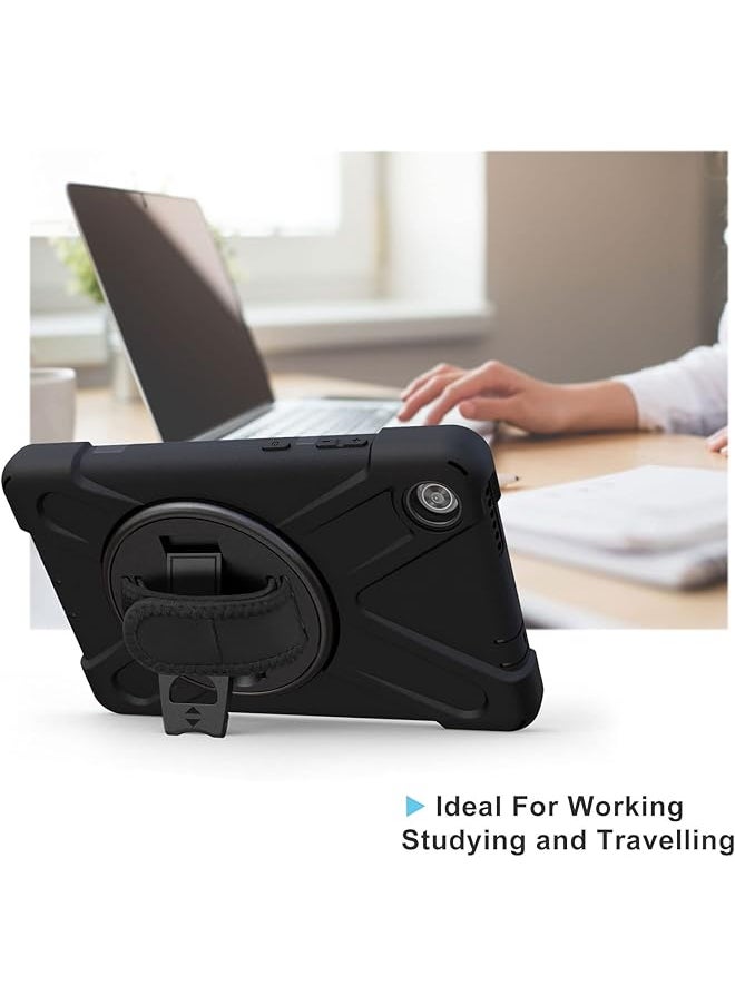 Procases - For Lenovo Tab M8 Gen 3 2022 M8 Hd Lte M8 Hd 2Nd Gen Rugged Heavy Duty Shockproof Rotating Kickstand Protective Cover For Lenovo Tab M8 Hd Gen 3 Hd Lte Hd M8 2Nd Gen -Black - Image 1