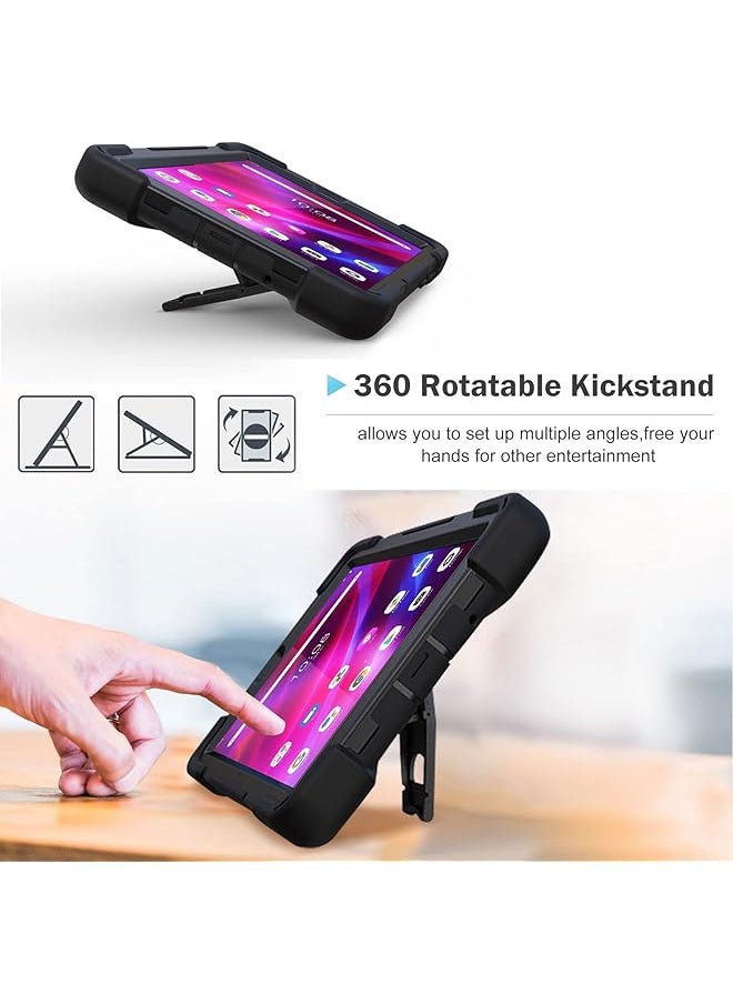 Procases - For Lenovo Tab M8 Gen 3 2022 M8 Hd Lte M8 Hd 2Nd Gen Rugged Heavy Duty Shockproof Rotating Kickstand Protective Cover For Lenovo Tab M8 Hd Gen 3 Hd Lte Hd M8 2Nd Gen -Black - Image 1