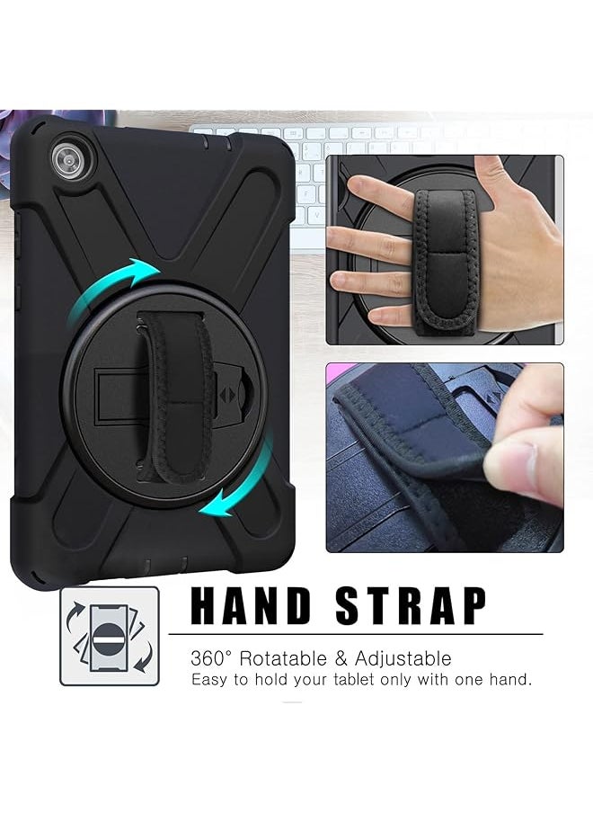 Procases - For Lenovo Tab M8 Gen 3 2022 M8 Hd Lte M8 Hd 2Nd Gen Rugged Heavy Duty Shockproof Rotating Kickstand Protective Cover For Lenovo Tab M8 Hd Gen 3 Hd Lte Hd M8 2Nd Gen -Black - Image 1