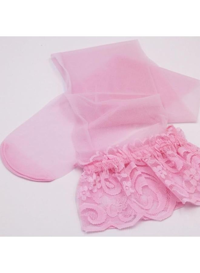 3 Pairs Lace Top Stocking Socks Women Tights Nylon Up Pantyhose Sheer Hold Lingerie - Image 3