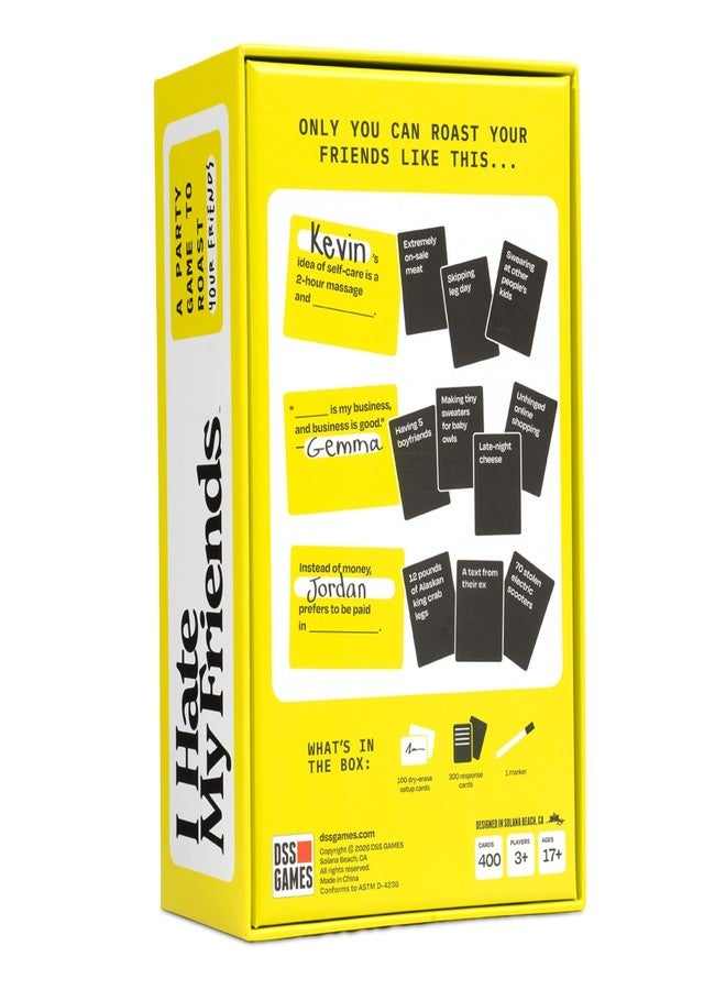 DSS Games I Hate My Friends [Hilarious Roast Party Game for Adults | Funny Friend Card Game for Game Night, Bachelorette Parties, College Parties & Girls Trips | Ages 17+ | 3+ Players] - Image 4