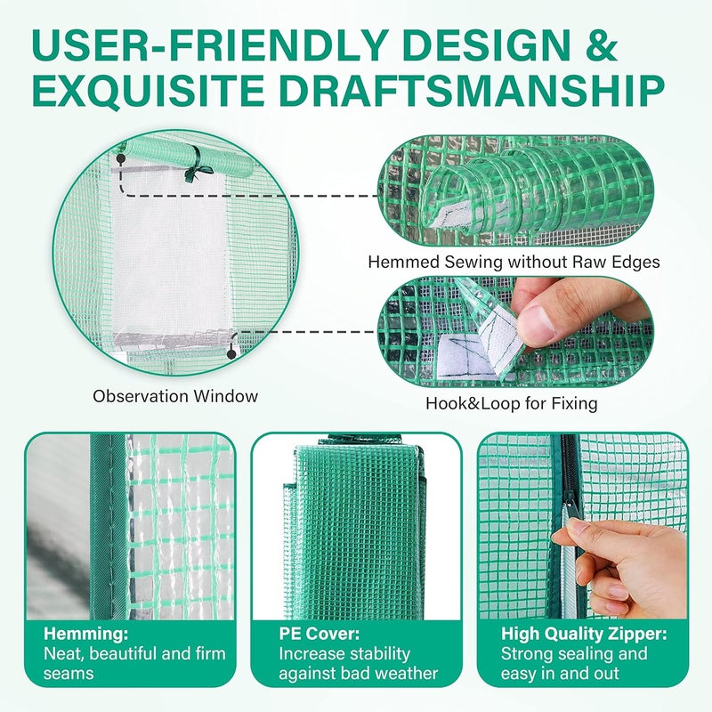 iPower Walkin Greenhouse Kit for Outdoors with Durable PE Cover and Observation Windows 3Tier 12Shelves Portable Gardening Plant House 47x48x64 FT - Image 5