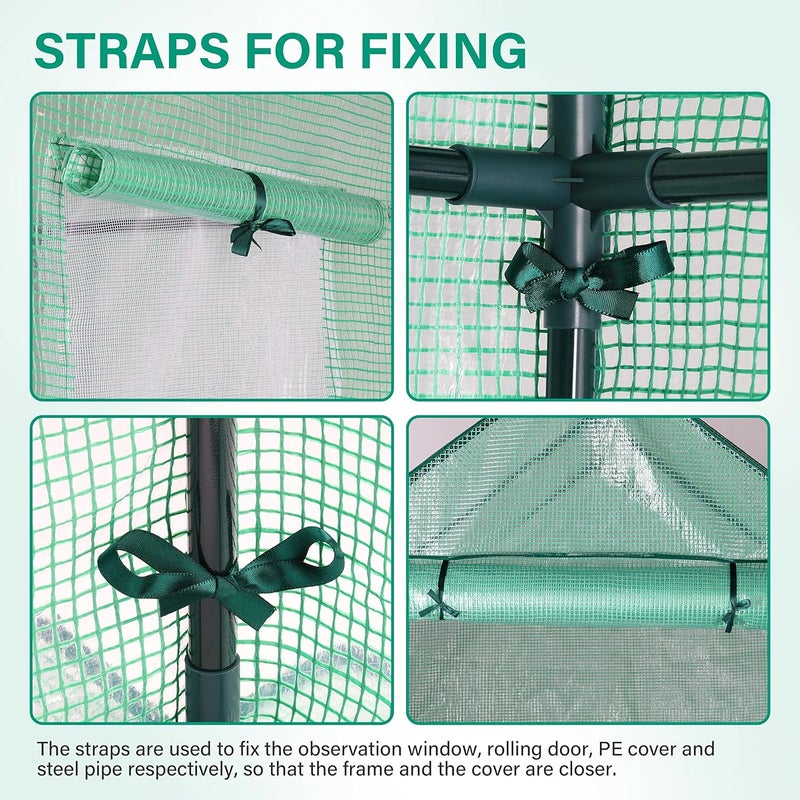 iPower Walkin Greenhouse Kit for Outdoors with Durable PE Cover and Observation Windows 3Tier 12Shelves Portable Gardening Plant House 47x48x64 FT - Image 3