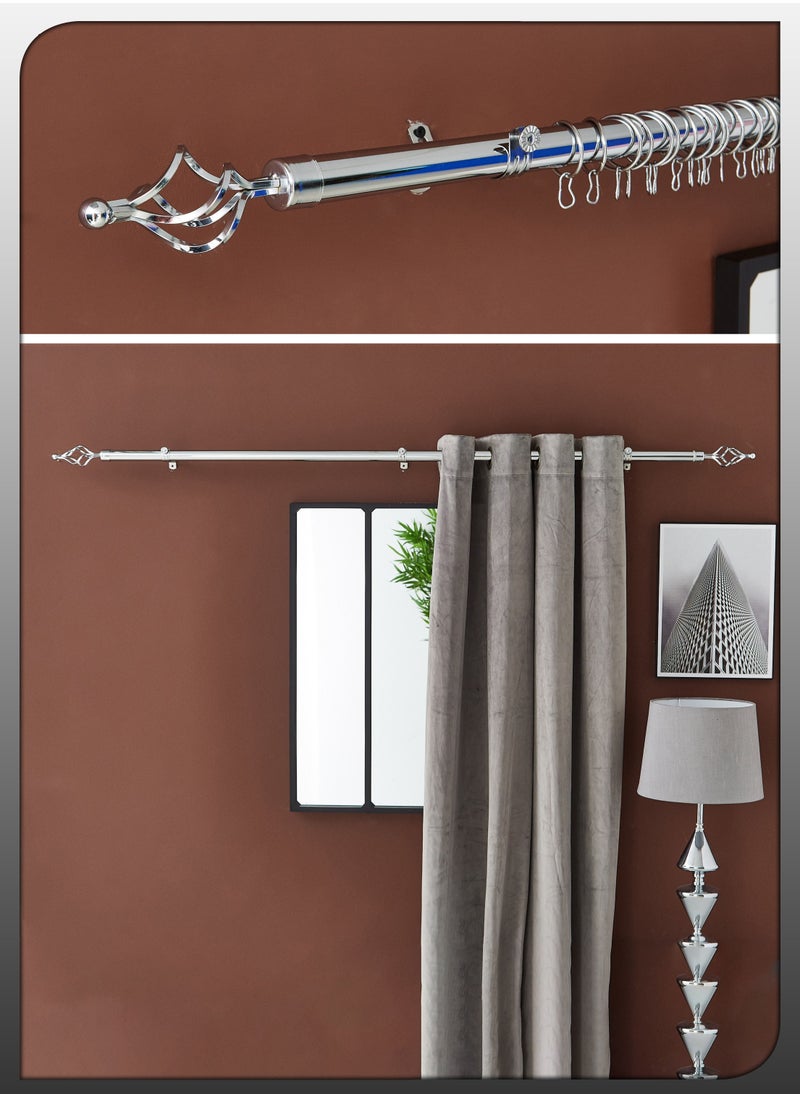 DBLEW Antique Roman Window Covering Curtains Rod Blinds Pipe Extendable 150 To 300cm Sunshades Pole Drapery Rail Hardware Adjustable With Round Ball Finials Set 3cm Diameter For Home And Office Decor  - Image 2