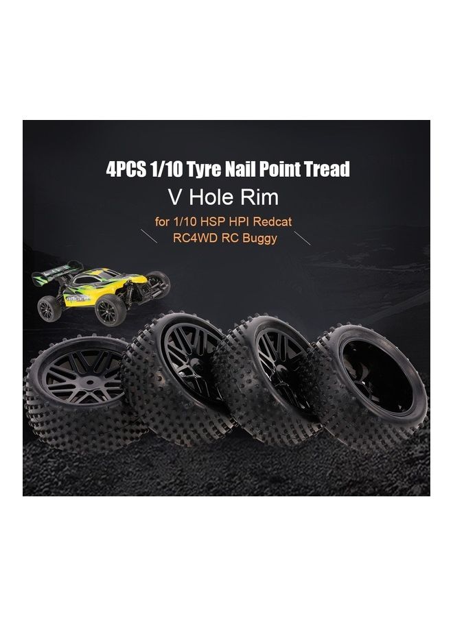 NIBEMINENT 4-Piece 1/10 Nail Point Tread Pattern RC Off-Road Tyres Set - Image 1