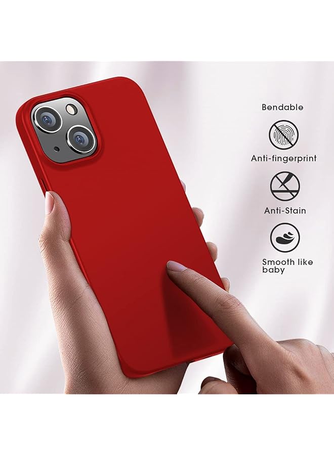 X-level Compatible Iphone 13 Mini Case Slim Fit Ultra Thin Soft Tpu Matte Finish Coating Phone Cases Lightweight Back Cover Grip For Iphone 13 Mini 2021 Red - Image 5