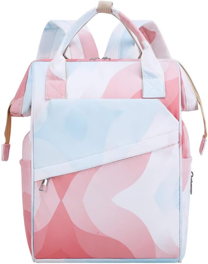 turtees Stylish Waterproof Diaper Bag Backpack with Multiple Pockets - Pink - Image 1
