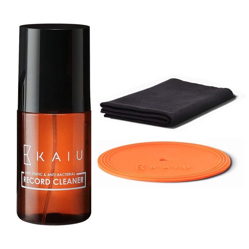 KAIU Vinyl Record Cleaning Solution - Anti Static Record Cleaning Washer Fluid with Silicone Label Protector & Microfiber Cloth - Vinyl Album Cleaner Spray - Remove Dust & Dirt - 3-in-1 Supplies Kit - Image 2