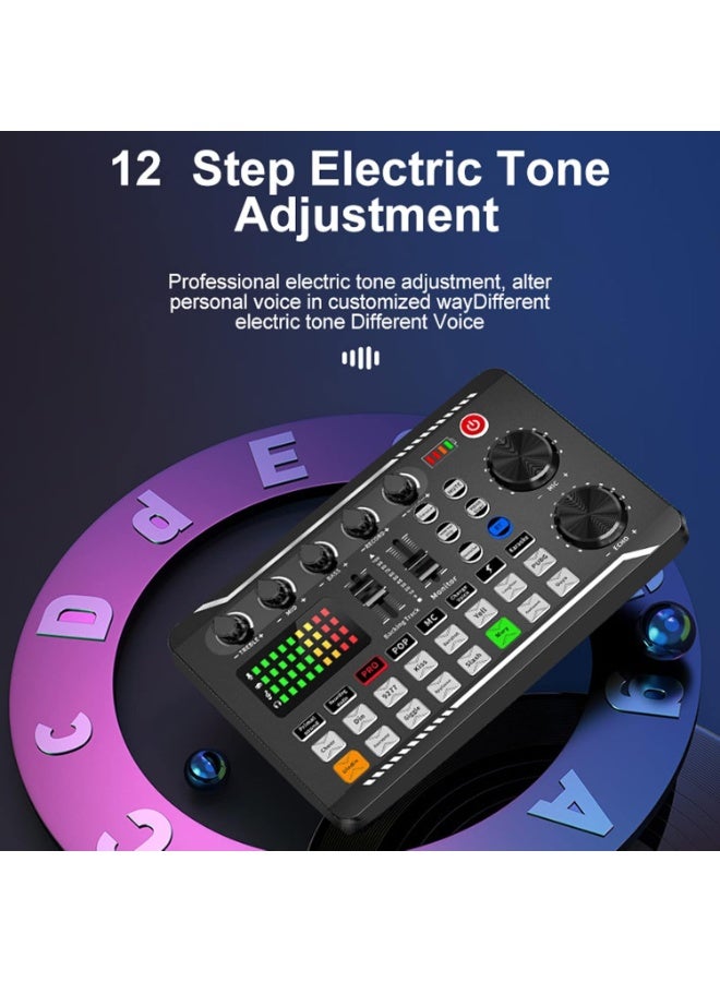 إلترازون Bluetooth Mini Sound Mixer Board with Voice Changer & Noise Reduction – Live Sound Card Audio Interface for Streaming, Podcasting, Gaming, Singing & Recording – Portable Mixer for PC, Laptop, Smartphone - Image 5