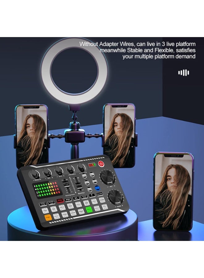 إلترازون Bluetooth Mini Sound Mixer Board with Voice Changer & Noise Reduction – Live Sound Card Audio Interface for Streaming, Podcasting, Gaming, Singing & Recording – Portable Mixer for PC, Laptop, Smartphone - Image 4