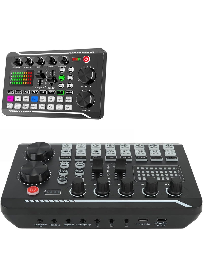 إلترازون Bluetooth Mini Sound Mixer Board with Voice Changer & Noise Reduction – Live Sound Card Audio Interface for Streaming, Podcasting, Gaming, Singing & Recording – Portable Mixer for PC, Laptop, Smartphone - Image 3