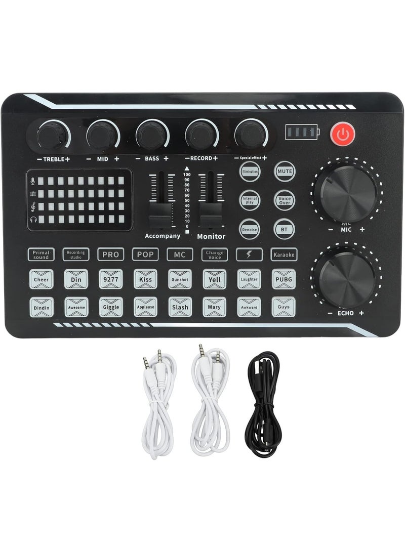 إلترازون Bluetooth Mini Sound Mixer Board with Voice Changer & Noise Reduction – Live Sound Card Audio Interface for Streaming, Podcasting, Gaming, Singing & Recording – Portable Mixer for PC, Laptop, Smartphone - Image 2