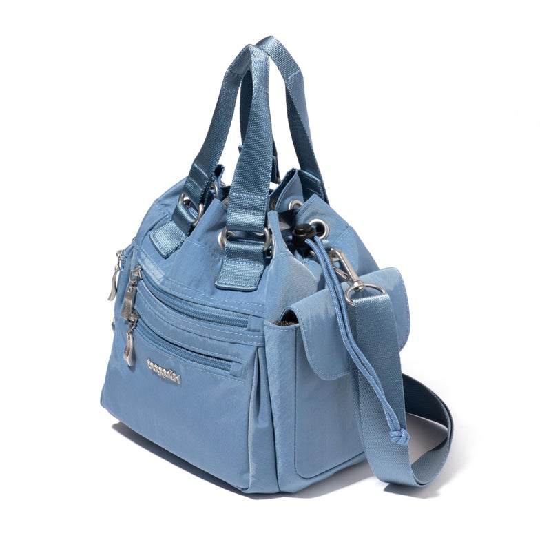 Baggallini Modern Everywhere Drawstring Bag Mini - Crossbody Bag for Women with Top Handle - Bucket Bag Adjustable Strap - Image 2