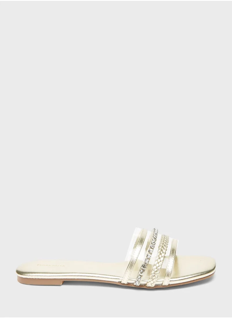 ONLY Braided Cross Over Flat Sandals