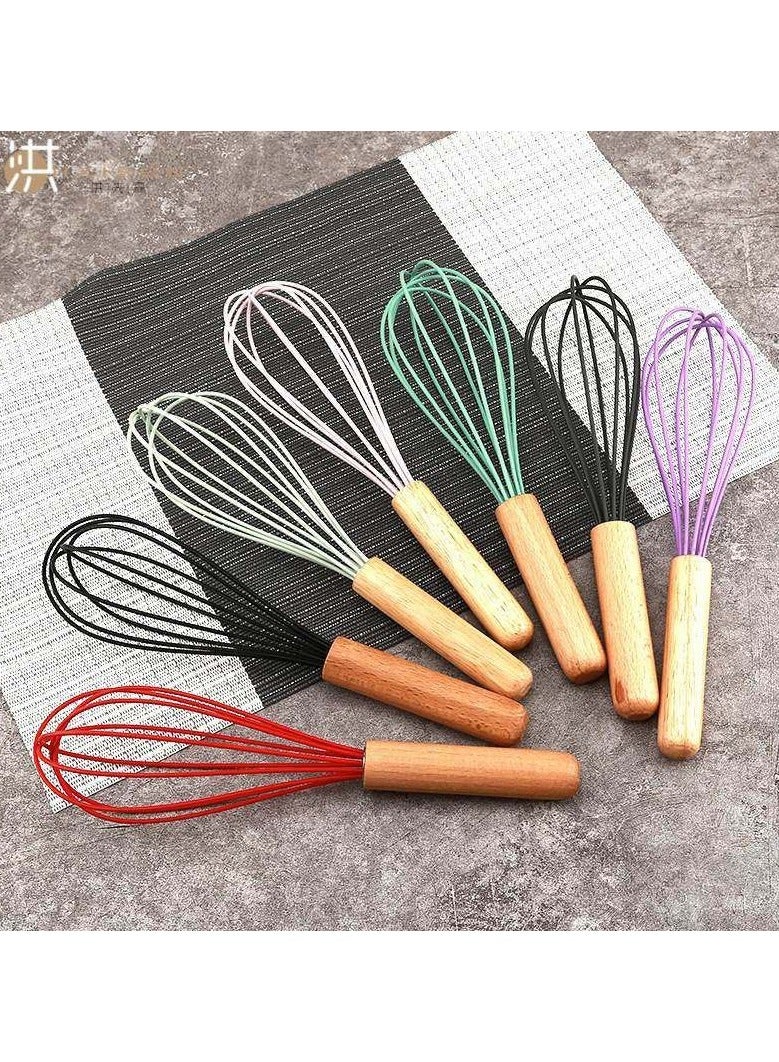 مضرب بيض سيليكون الوان بيد خشب  - Image 1