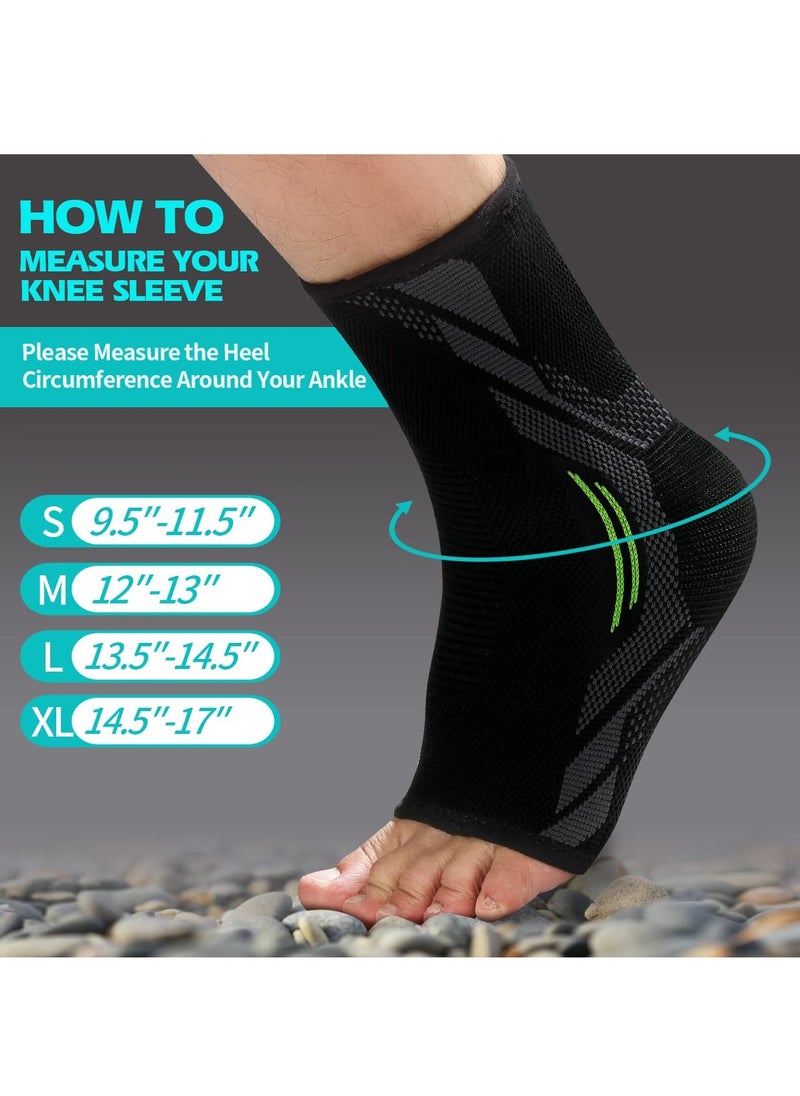 Excefore Ankle Brace Compression, 1 Pair Ankle Sleeve for Sprained Ankle, Injury Recovery, Joint Pain, Achilles Tendonitis Support, Plantar Fasciitis Sock Reduce Swelling (S)  - Image 5