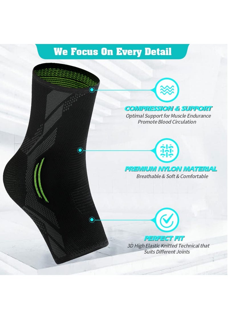 Excefore Ankle Brace Compression, 1 Pair Ankle Sleeve for Sprained Ankle, Injury Recovery, Joint Pain, Achilles Tendonitis Support, Plantar Fasciitis Sock Reduce Swelling (S)  - Image 4