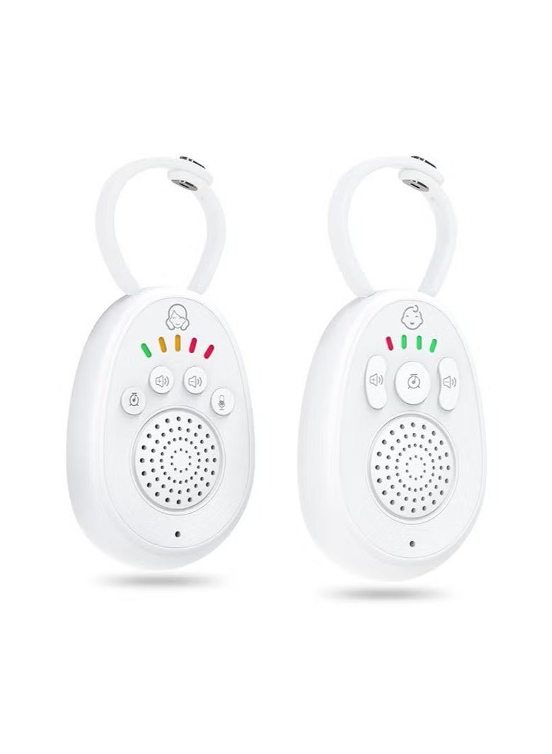 MARHABABY Baby Audio Monitor, Digital Audio Baby Monitor, Wireless Rechargeable Baby Care Monitor, Two-Way Audio and Lullaby, Long Range DECT Digital Technology 12 Hours Battery Life, White - Image 1