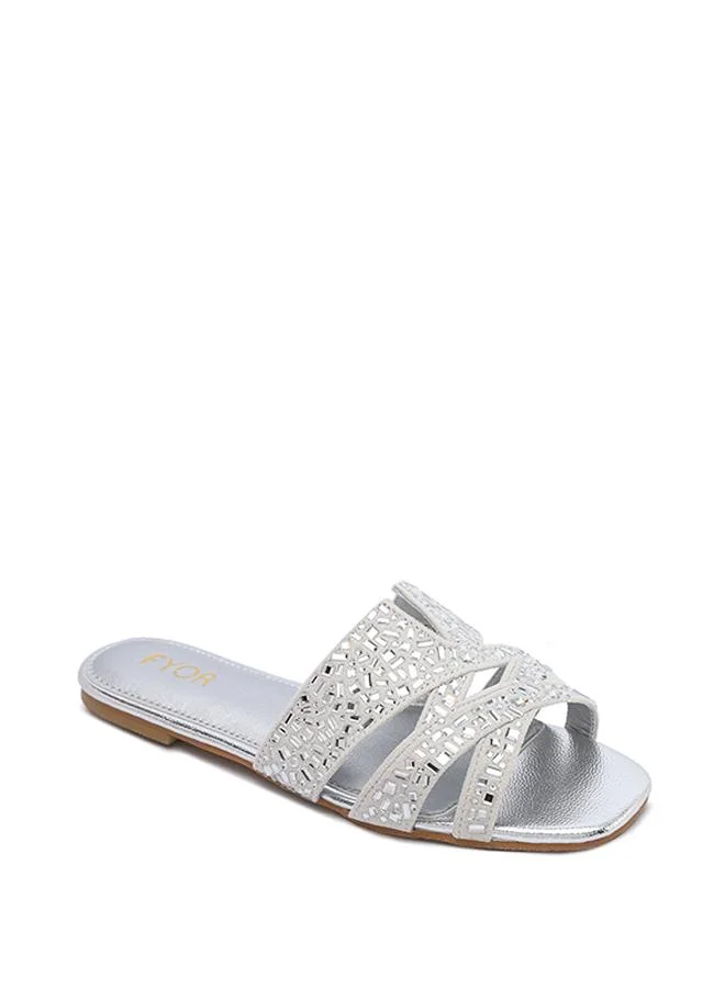 فايور Stylish Multi-Geometric Burst Flat Sandal MY 403