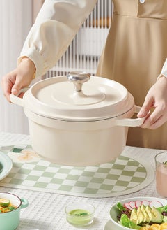 Sharpdo 20*20*10.8None Home Ceramic Non -Stick Pot Stew Soup Soup, Induction Cooker/Gas Stove Universal (2.7L/20CM) White  - Image 4