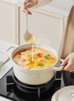 Sharpdo 20*20*10.8None Home Ceramic Non -Stick Pot Stew Soup Soup, Induction Cooker/Gas Stove Universal (2.7L/20CM) White  - Image 3