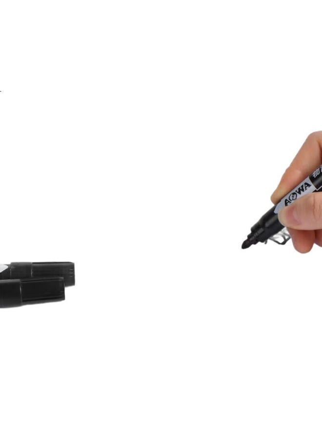 Aowa Marker Pens, 50-Pack, Oil-Based Thick Tip, Black, Large Capacity, Quick-Drying, Waterproof, Non-Fading, Thick Tip Signing Pens, Express Delivery Logistics Special, Highlighting, Advertising Poster Signing Pens - Image 2