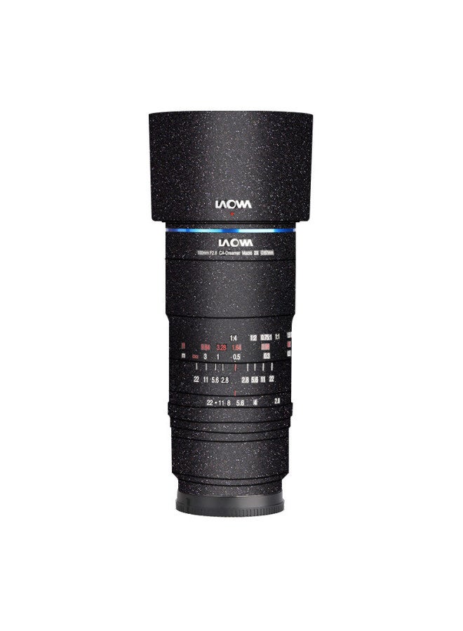 Loquat Walking Donkey Suitable For Old Frog 100 MmF2.8 Macro Lens E-Mount Film Sticker Protective Film All-inclusive Sticker-Color:Wave Crane Cloud Flower - Image 2