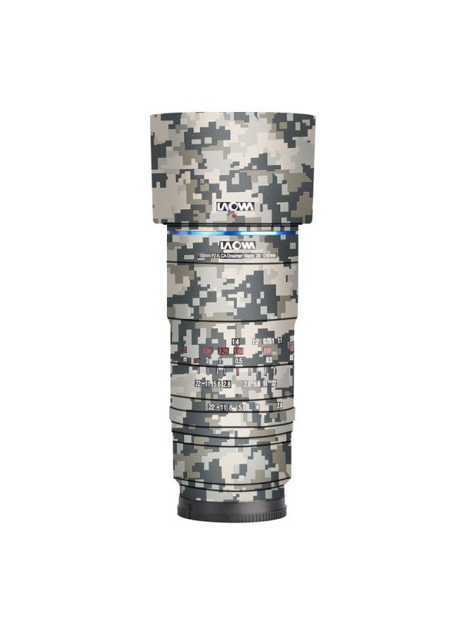 Loquat Walking Donkey Suitable For Old Frog 100 MmF2.8 Macro Lens E-Mount Film Sticker Protective Film All-inclusive Sticker-Color:Wave Crane Cloud Flower - Image 3