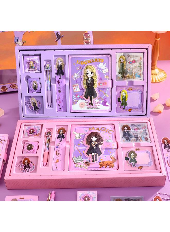 Bluejw Harry Potter Handbook Notebook Ruler Badge Stationery Suit Creative Practical Gift Cartoon Gift Bag Gift Box - Image 3