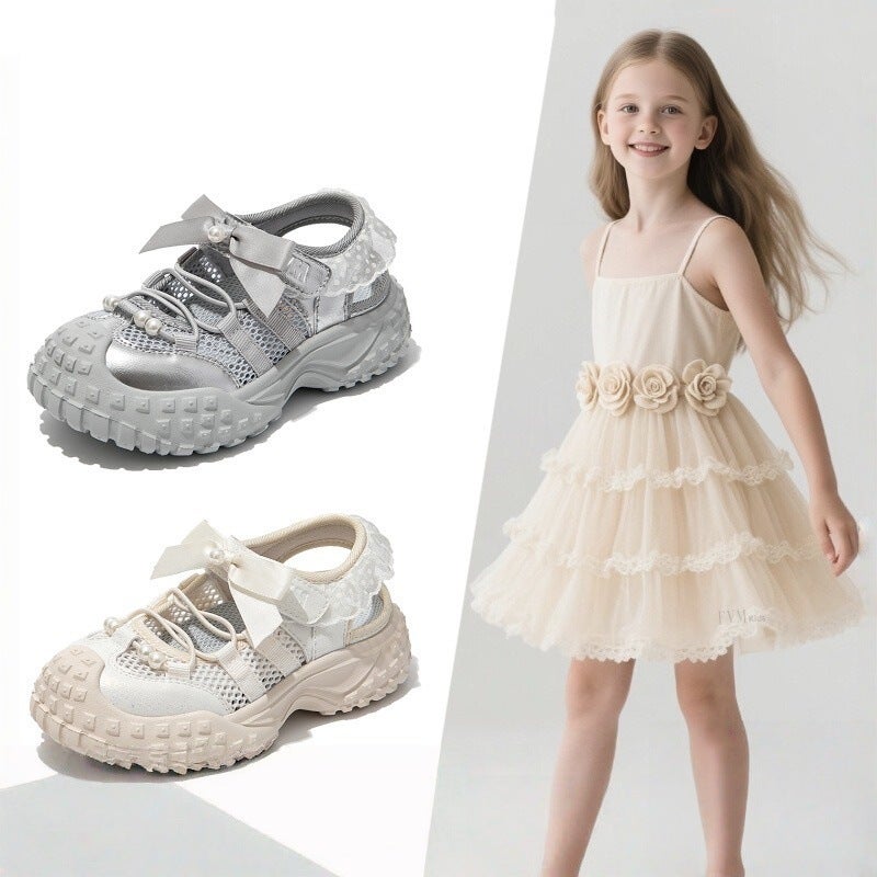 Girls' Shoes Children'S Princess Sports Sandals Summer Style Girls Breathable Thin Soft Sole Tracing Stream - Image 2
